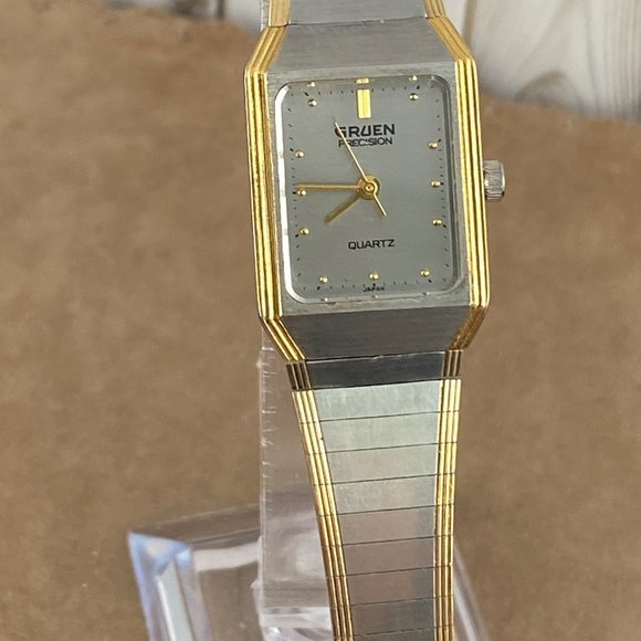 Fancy Two Tone Gold and Platinum Tone very Dressy Gruen Precision Watch - Picture 8 of 8